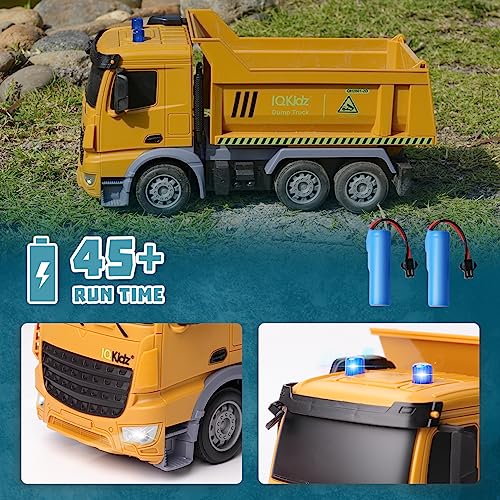 Remote Control Dump Truck Toy with Blue Warning Lights V828