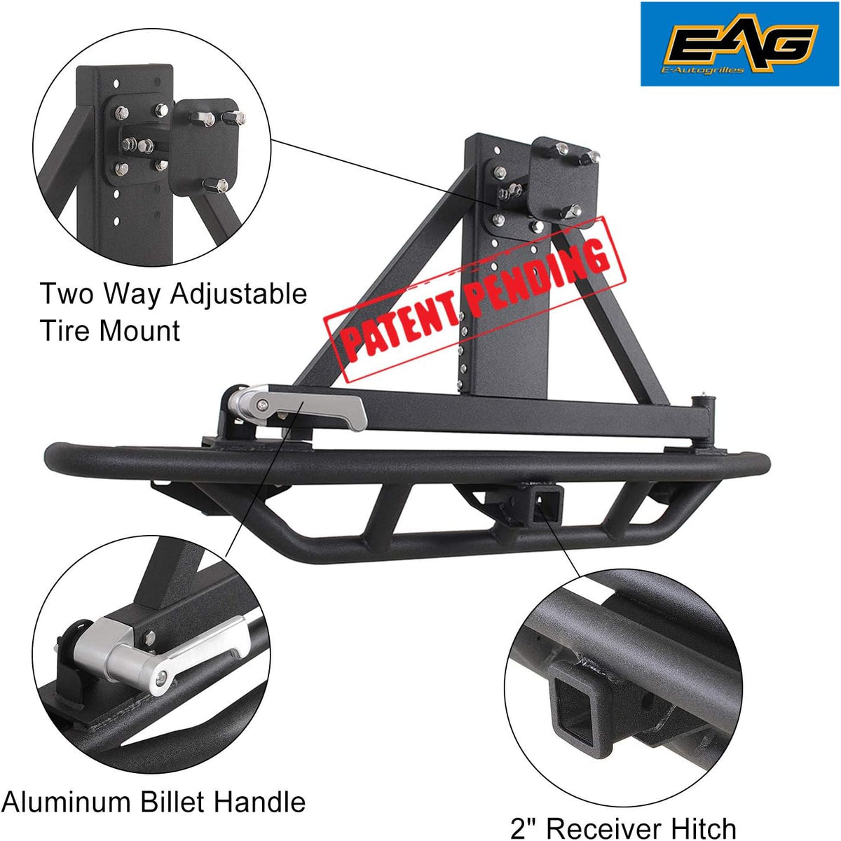 Front Winch Bumper and Tubular Rear Bumper with Assembled Tire Carrier E15065