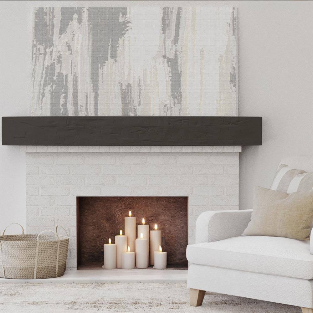 Hand Hewn Faux Wood Fireplace Mantel U35308