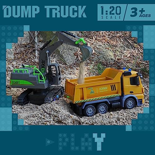 Remote Control Dump Truck Toy with Blue Warning Lights V828