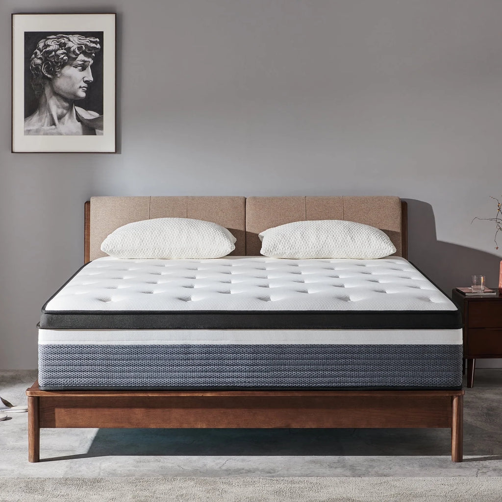 Queen 12 Medium Plush Hybrid Innerspring Gel Memory Foam Mattress Y767