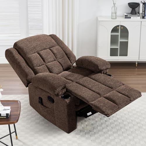 Brown Manual Recliner Chair with Massage and Heat X950