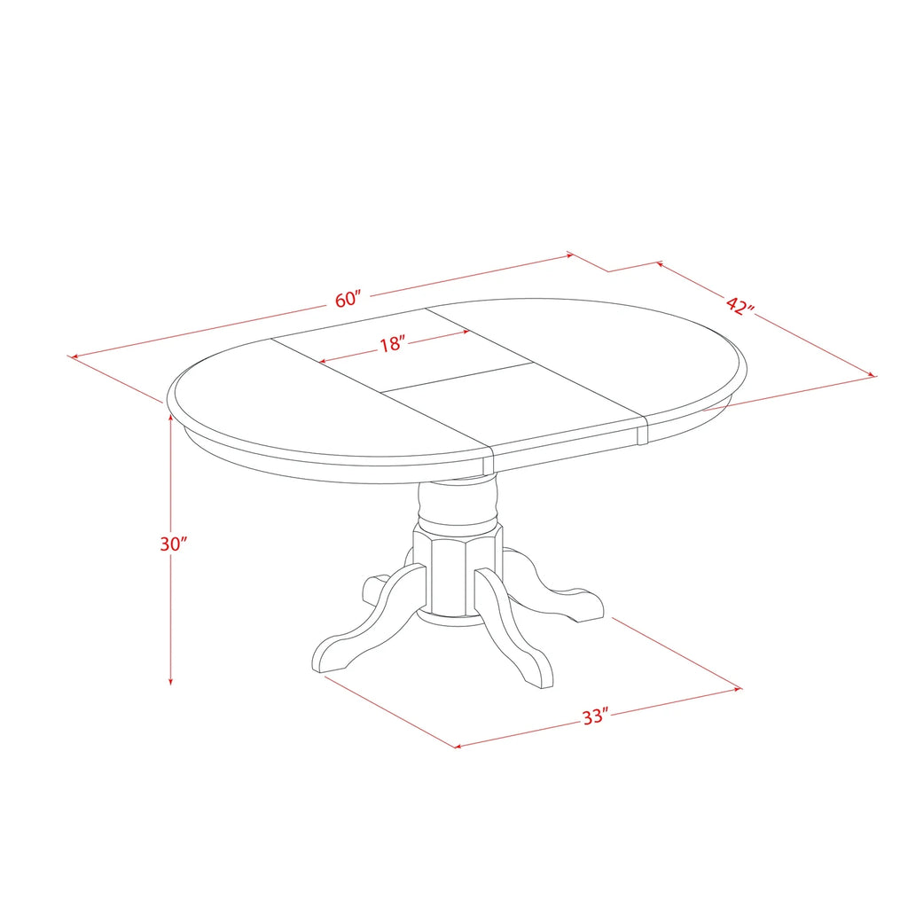 5 Pc Dining Set with Oval Table and 4 Chairs X866