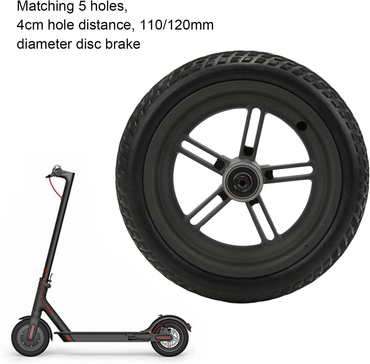 8.5 Inch Solid Tire Wheel Hub Set for M365 PRO Electric Scooter Pack of 2 H978443
