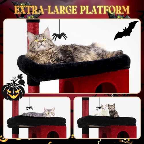 72in Dark Gray Cat Tree with 6 Scratching Posts F2236