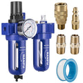 Compressed Air Filter Regulator Lubricator, Zinc Alloy, 5 Micron Brass Element, 0-150 psi Gauge Z977721