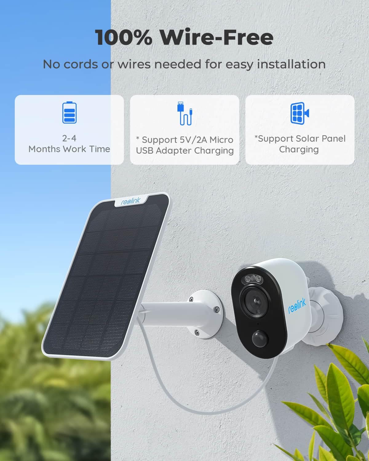 Wireless Solar Powered Security Camera with Motion Activated Light S5999