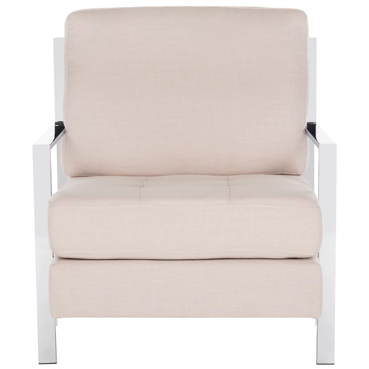 Beige Tufted Linen Accent Chair O4182