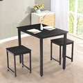 Black 3 Pieces Dining Set with 2 Stools B80237