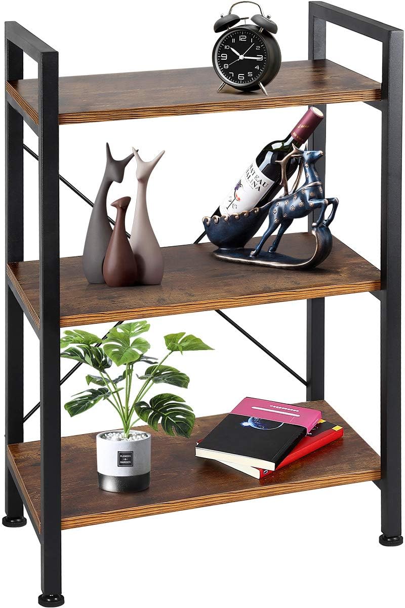 3-Tier Wood and Metal Bookshelf B89022