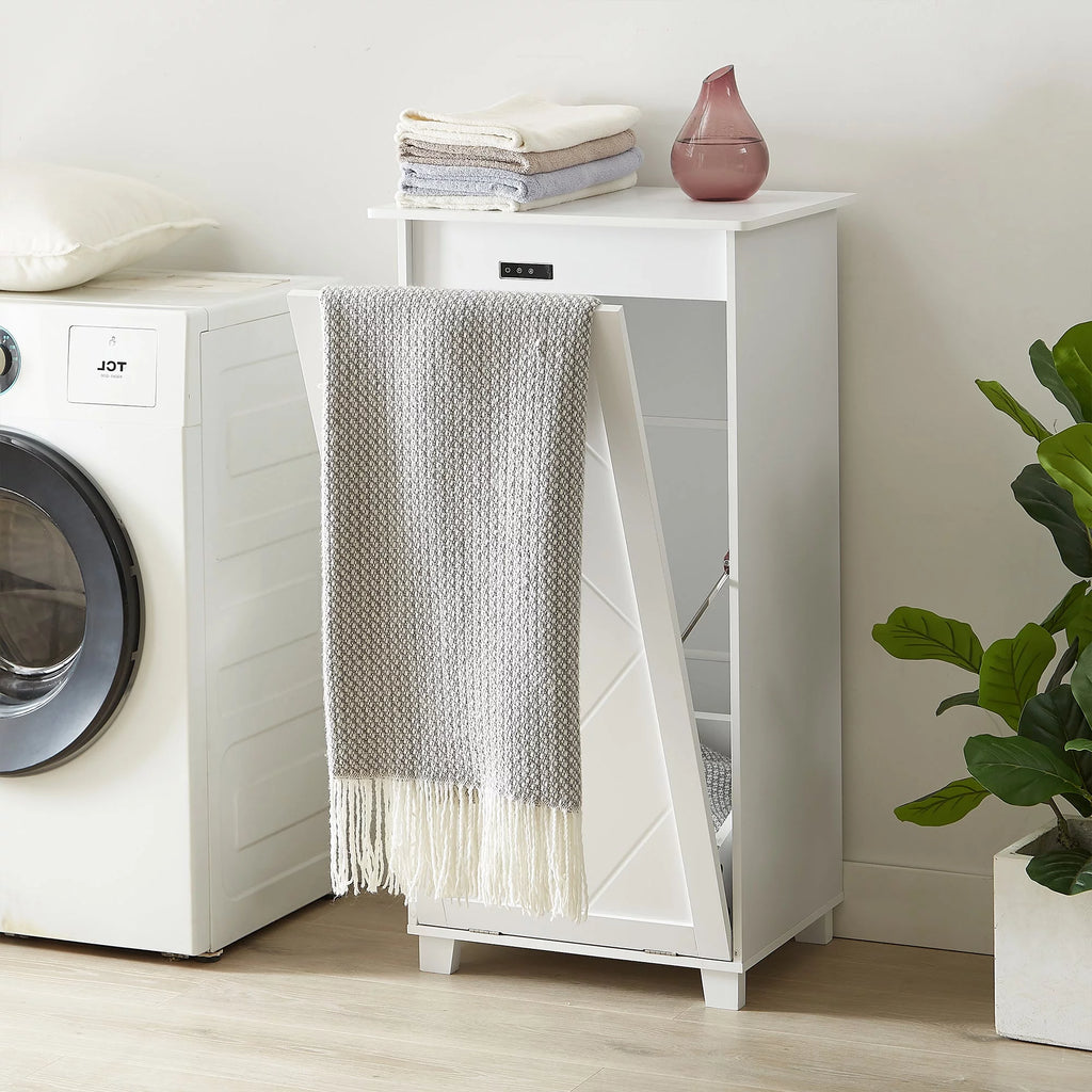 White Tilt Out Trash Can Cabinet G807757