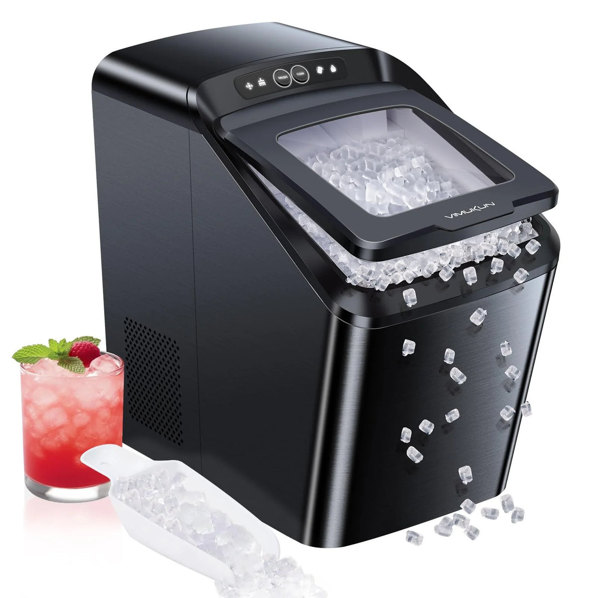 30Lbs Per Day Self-Cleaning Stainless Steel Countertop Ice Maker D90952