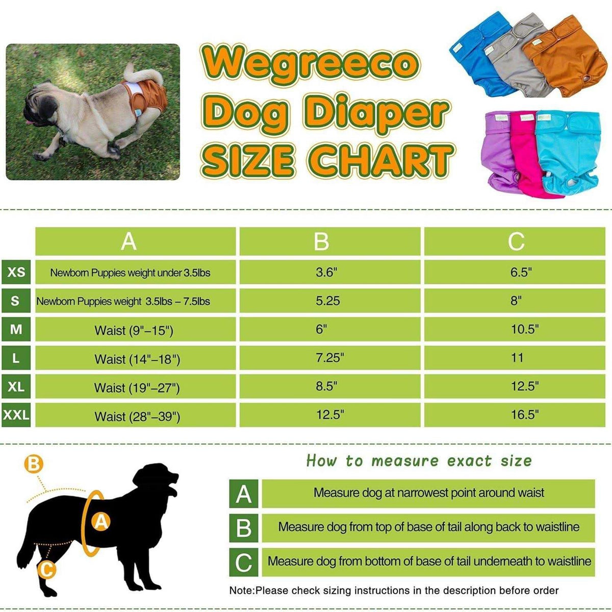Washable Reusable Dog Diapers X562