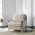 Beige Tufted Linen Accent Chair O4182