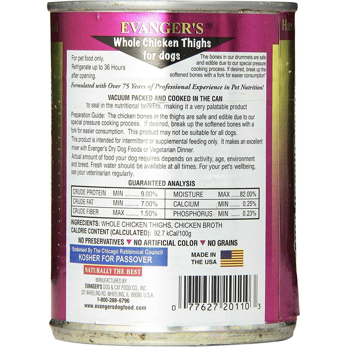 Grain-Free Whole Chicken Thighs Canned Dog Food H244