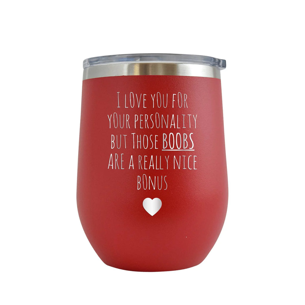 Engraved 12 oz Red Wine Cup D129
