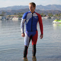 Hyper Blue/Red 2 Piece Wetsuit Set (XL) P899