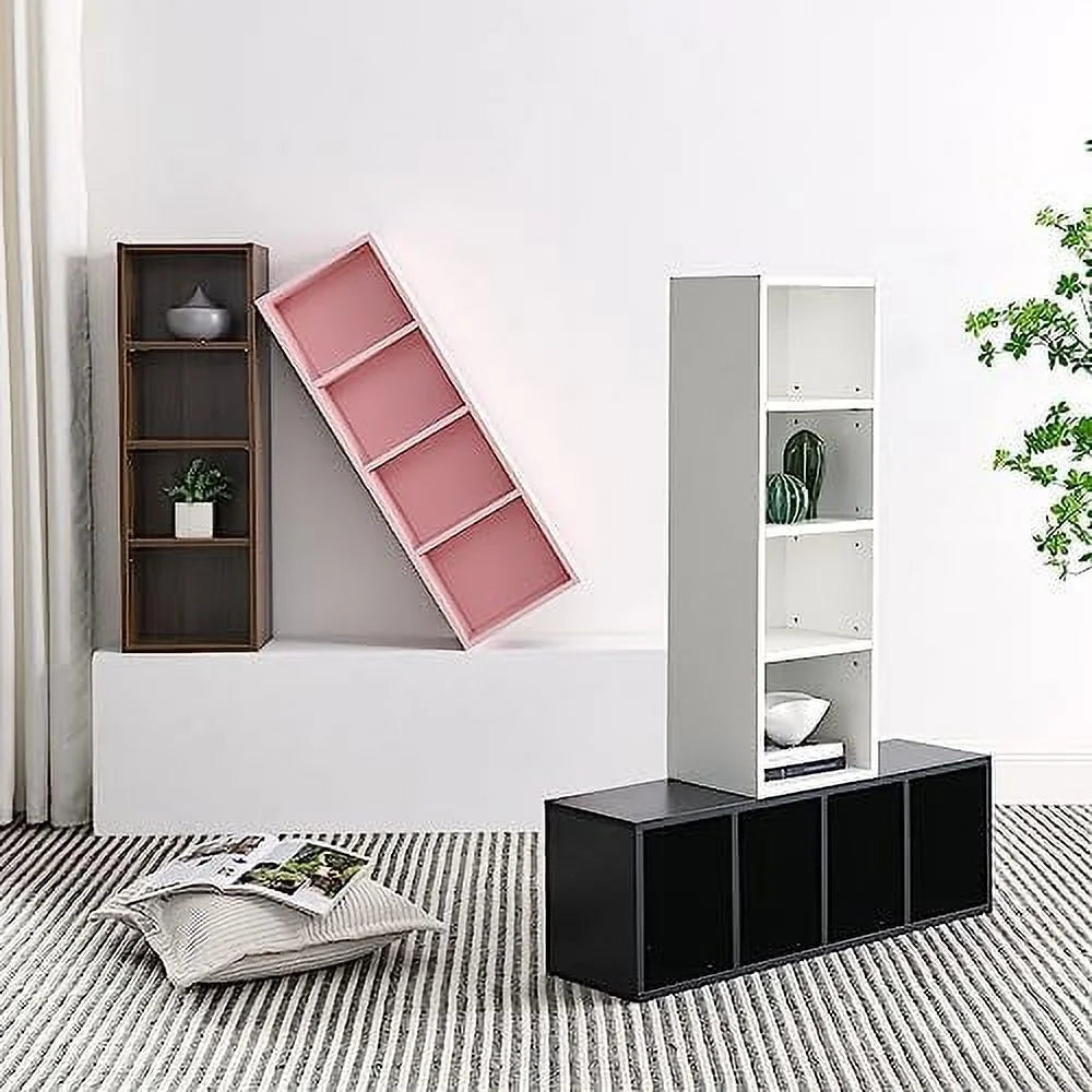 8-Tier Tall Narrow Media Tower Cabinet with Adjustable Shelves C6860