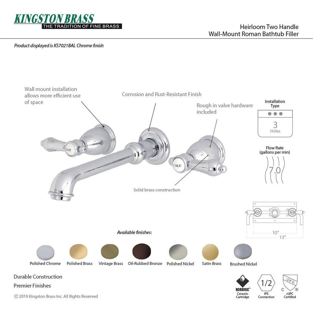 Polished Chrome Wall Mount Roman Tub Faucet M368406