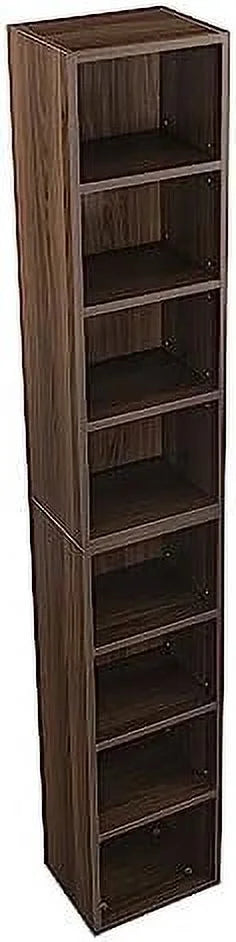 8-Tier Tall Narrow Media Tower Cabinet with Adjustable Shelves C6860