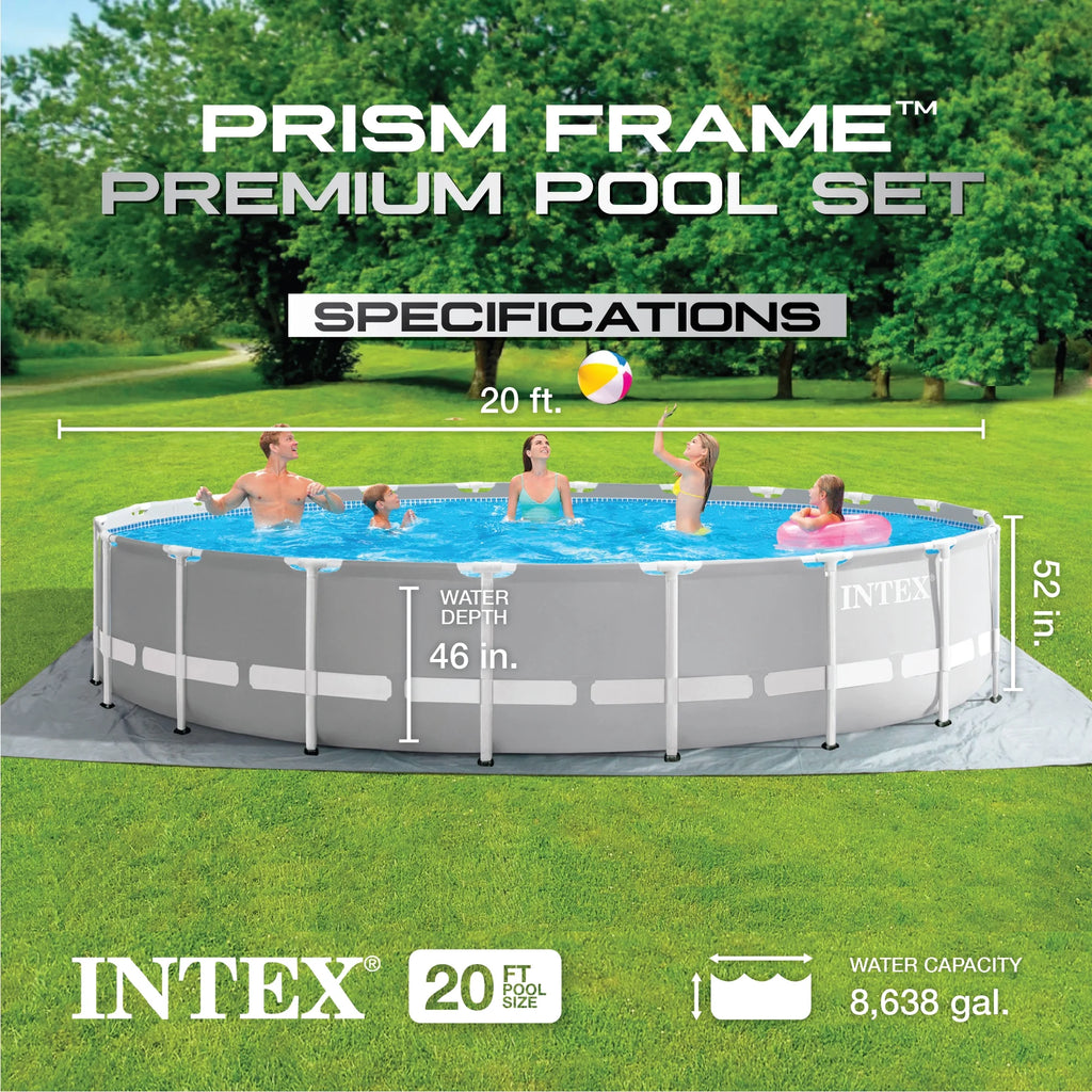 20ft x 52in Above Ground Swimming Pool Set with Filter Pump W45444