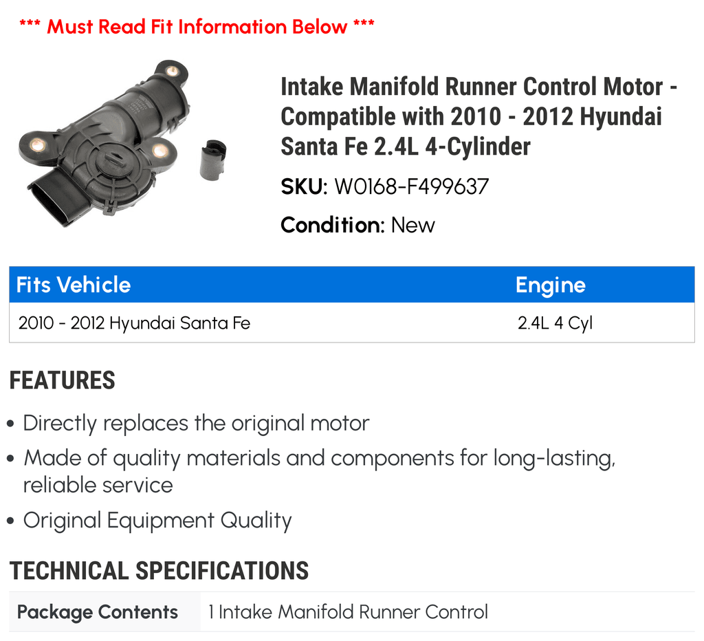Intake Manifold Runner Control Motor N533