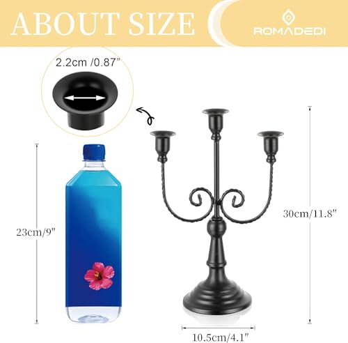 Black 3 Arm Candelabra Set of 6 D633543