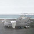 White Gray Mesh Chaise Lounge Chair P958066