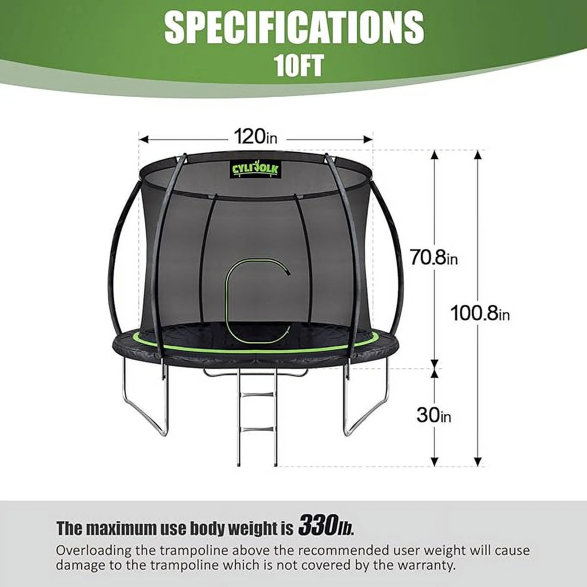 10FT Diameter Trampoline with Ladder M8318