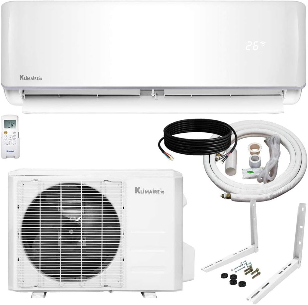 12,000 BTU 19 SEER Ductless Mini-Split Inverter Air Conditioner Heat Pump System with 15-ft Installation Kit and Wall Bracket 230V N68468