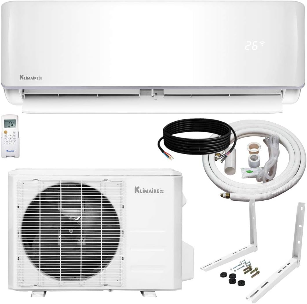 12,000 BTU 19 SEER Ductless Mini-Split Inverter Air Conditioner Heat Pump System with 15-ft Installation Kit and Wall Bracket 230V N68468